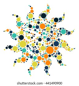 sun shape vector design by color point