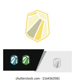 sun in the shield logo with color variations