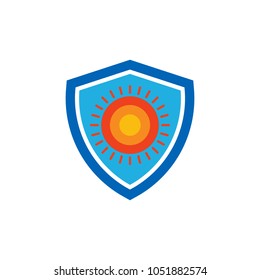Sun Shield Logo Icon Design