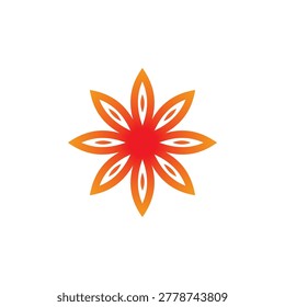 sun shine flower ornament vector