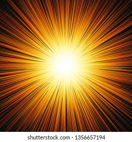 Sun shine glow light. Golden ray of sun
