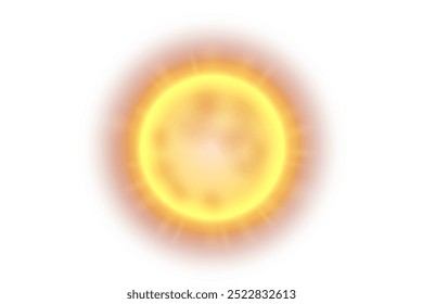 Sun Shine Isolated on White Background, Vector Illustration