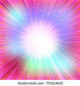 Sun Shine Outburst with Twinkles - Vector Radiant Sun Rays
