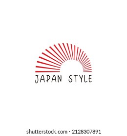 vectores de movimiento de estilo rojo brillo solar japón