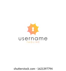 Sun shine simple logo concept. Sun logo vector