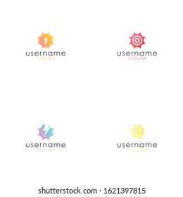 Sun shine simple logo concept. Sun logo vector