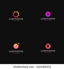 Sun shine simple logo concept isolated on black background