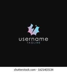 Sun shine simple logo concept isolated on black background