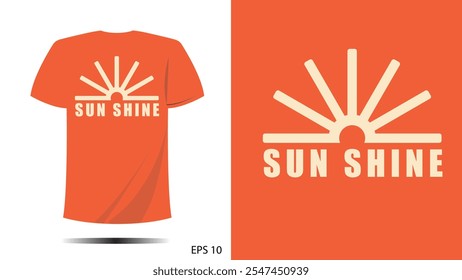 Sun Shine symbol unique Vector illustrations. For t-shirt prints and other uses