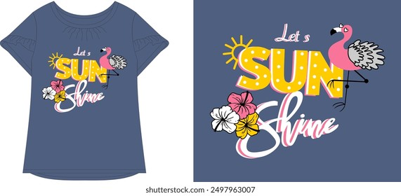 Sun shine t shirt graphic design vector illustration 