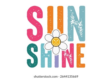 Sun shine t shirt, Summer Beach Vector Illustration, summer shirt, beach t shirt quotes,  Retro Summer Sublimation, Beach Vacation, Cricut Cut File, Summer Holiday silhouette, Lake