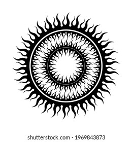 sun shine tattoo sticker print engraving abstract symbol