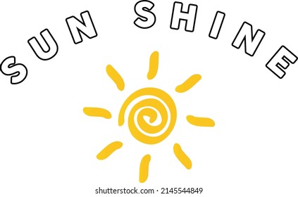 Sun Shine typo print design