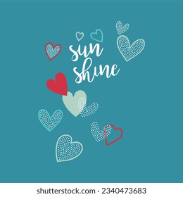 Slogan de tipografía brillante de sol para la impresión de camisetas, diseño gráfico de tee.  