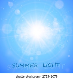 The sun shines bright in summer. Abstract background for your design.