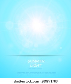The sun shines bright in summer. Abstract background for your design.