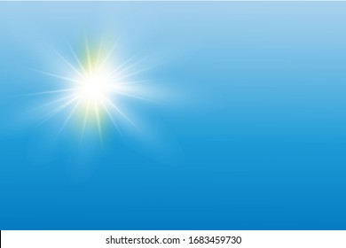 
el sol brilla con rayos calientes en el cielo azul