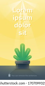 The sun shines on the tree, nature banner and poster, Flat gradient design, Warm tone.