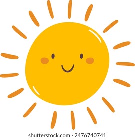 Sun Shining Character Vector Illustration