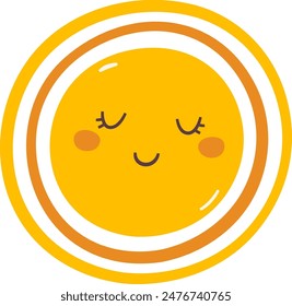 Ilustración vectorial de caracteres brillantes del sol