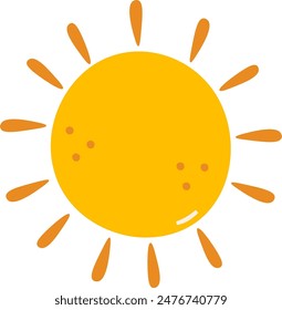 Sun Shining Doodle Vector Illustration
