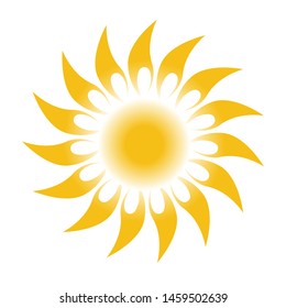 Sun shining flat design icon. sunny weather icon symbol design. . Logo element illustration. colored collection. sunny weather concept. Can be used in web and mobile - vector