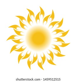 Sun shining flat design icon. sunny weather icon symbol design. . Logo element illustration. colored collection. sunny weather concept. Can be used in web and mobile - vector illustration