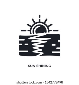 sun shining isolated icon. simple element illustration from nautical concept icons. sun shining editable logo sign symbol design on white background. can be use for web and mobile