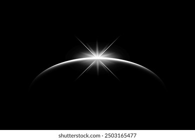 The sun is shining over the planet earth