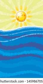 Sun shining over the sea