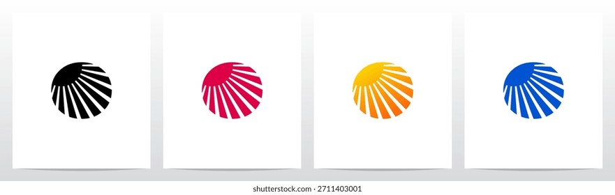 	
Sun Shining Ray Light Letter Initial Logo Design O