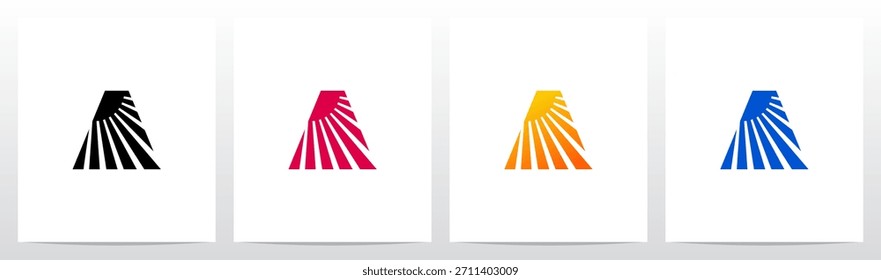 	
Sun Shining Ray Light Letter Initial Logo Design A