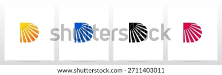 	
Sun Shining Ray Light Letter Initial Logo Design D