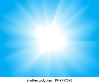 Sun shining in the sky vector abstract summer background.