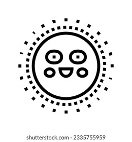 sun shining smile character line icon vector. sun shining smile character sign. isolated contour symbol black illustration