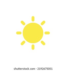 Sun shining, sunny, sunlight icon isolated on white background. Vector illustration of weather,forecast, hot and summer icon.