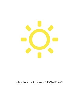 Sun shining, sunny, sunlight icon isolated on white background. Vector illustration of weather,forecast, hot and summer icon.