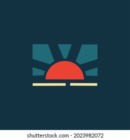 sun shining vector illustration of sun set sun rise sun light design available for apparel branding identity label stamp