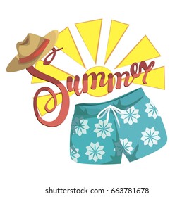 sun, shorts and hat. summer mood