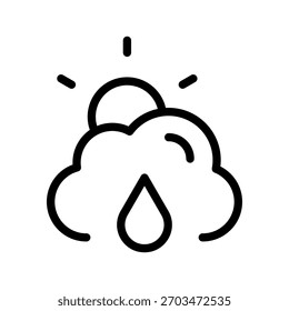 Sun Shower Stylish Icon Set, Collection of Modern and Minimal Weather Icons for Apps and Design Projects
