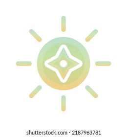 sun shuriken logo gradient design template icon element
