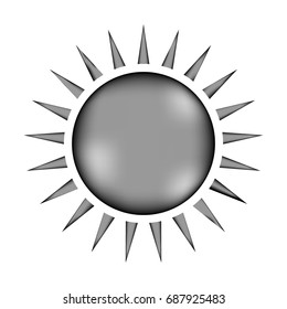 Sun sign icon on white background. Vector illustration.