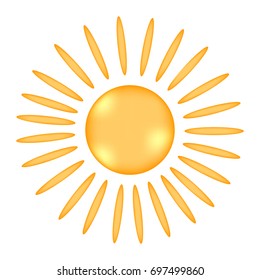 Sun sign icon on white background. Vector illustration.
