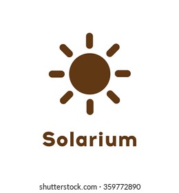 Sun sign icon. Solarium symbol.  brown icon.