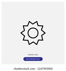 Sun sign icon in trendy flat style isolated on grey background, modern symbol vector illustration for web