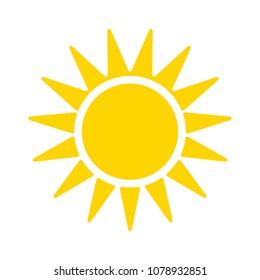 Sun Sign Icon, Vector Sunlight, Bright Sunny