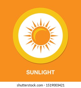 sun sign icon, vector sunlight, bright sunny
