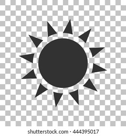 Sun sign illustration. Dark gray icon on transparent background.