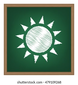 Sun sign illustration. Flat style black icon on white.