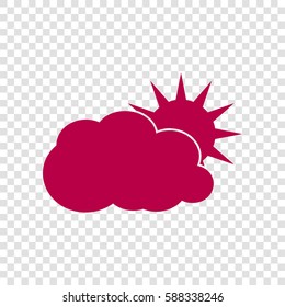 Sun sign illustration. Vector. Bordo icon on transparent background.